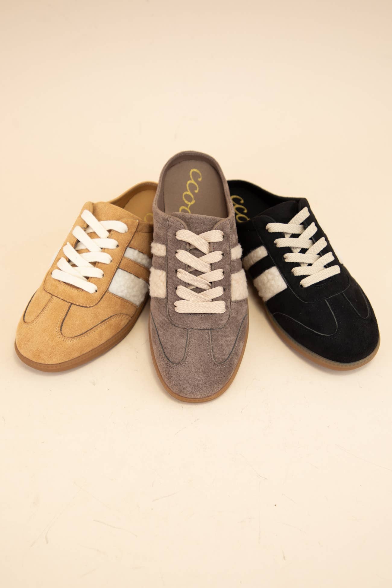 CCOCCI - Wholesale Lifestyle Sneakers - Women's - SANDRA FUR STRIPE DESIGN BACKLESS MULE COURT SNEAKERS16