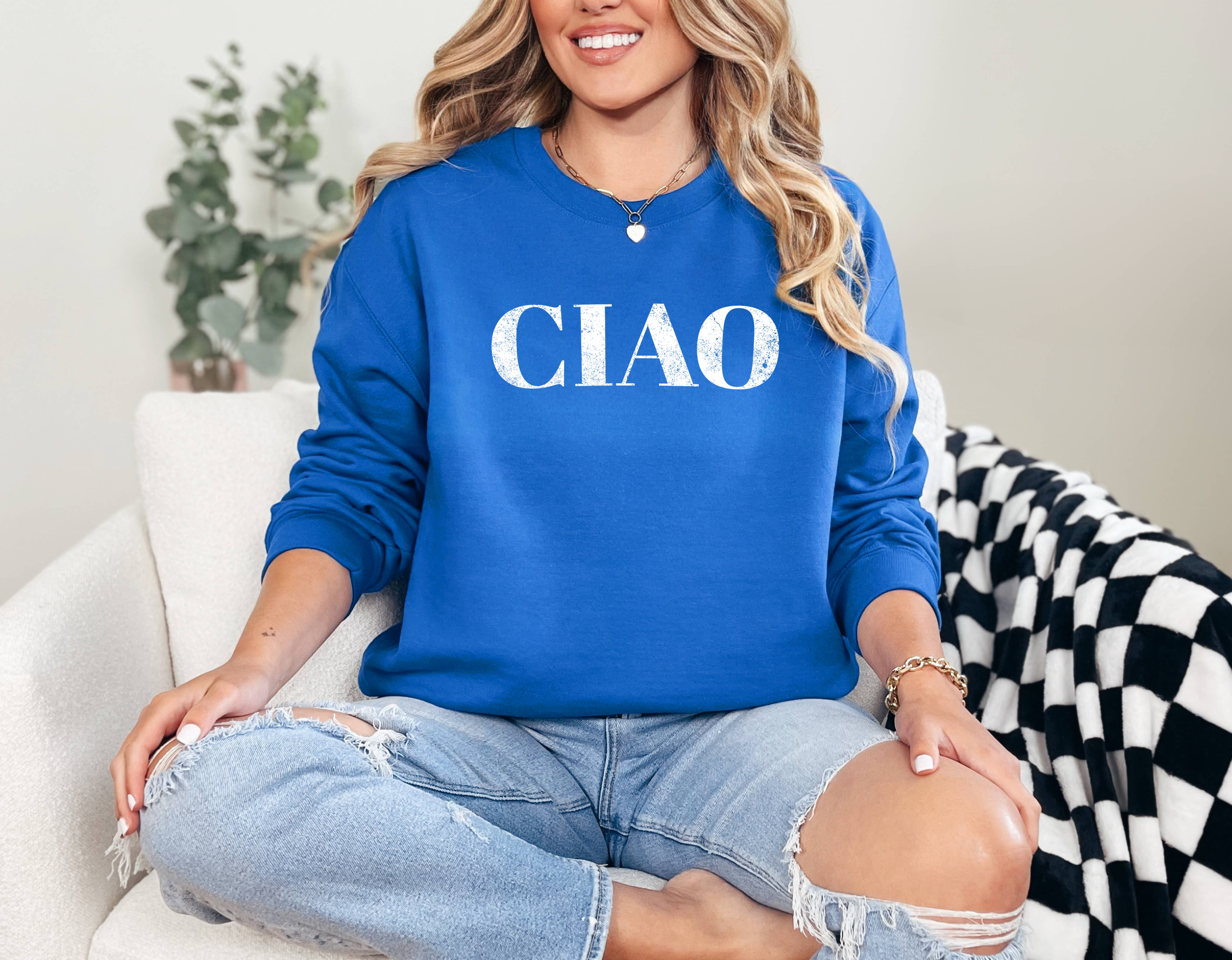 Custom T Story – wholesale Sweatshirt med tryck - Dam – Ciao Sweatshirt, Italien Sweatshirt, Italiensk Sweatshirt0