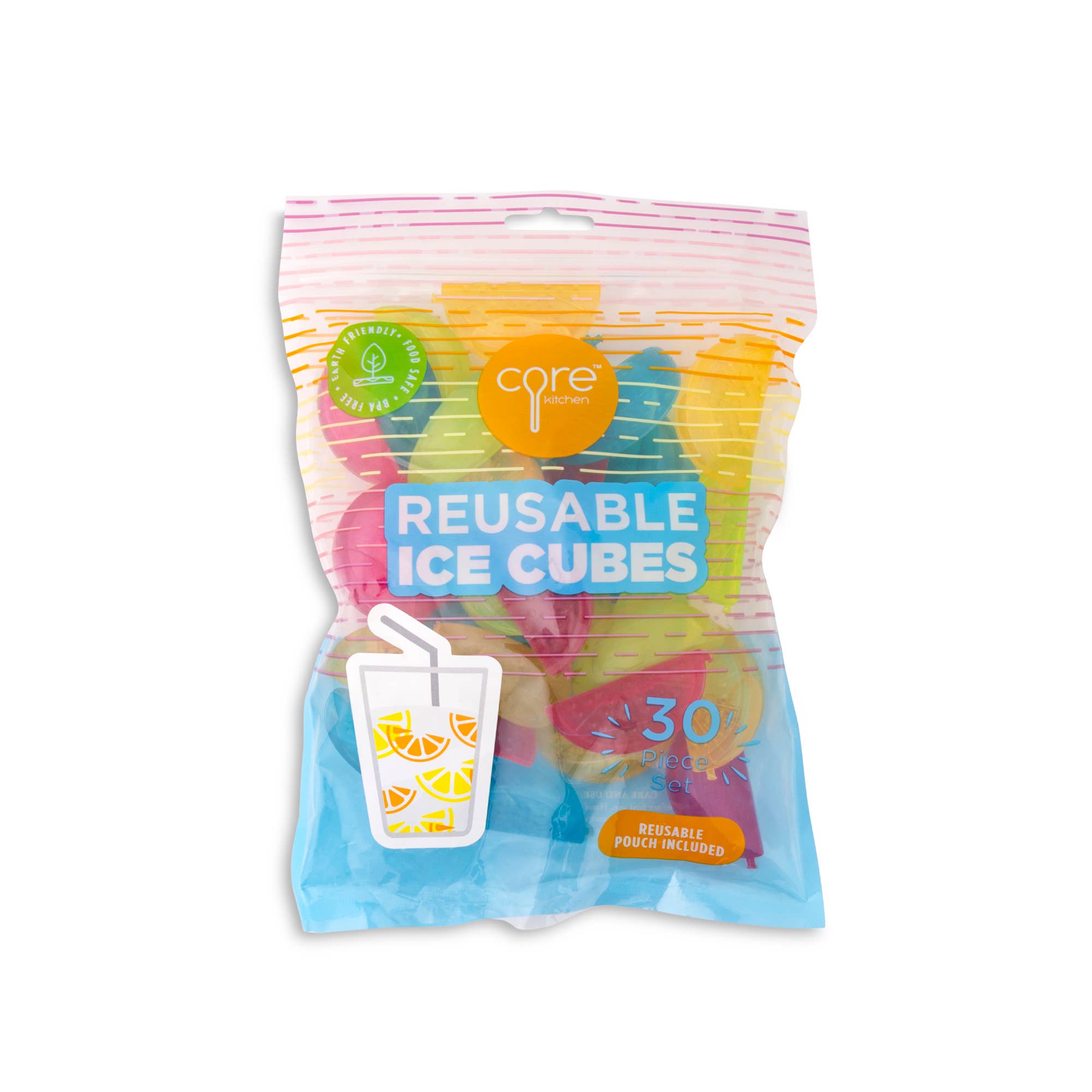 Core Home - Wholesale Ice Tray/Mold - 30pc Reusable Ice Cubes - Citrus