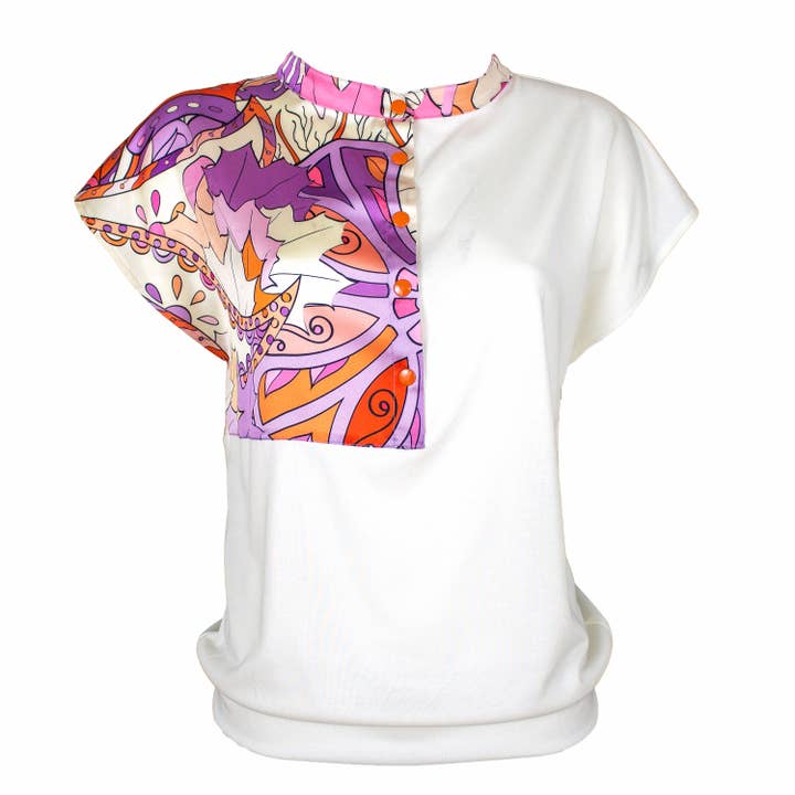 Abstract Print Garnished Blouse for wholesale by Lalipop Design