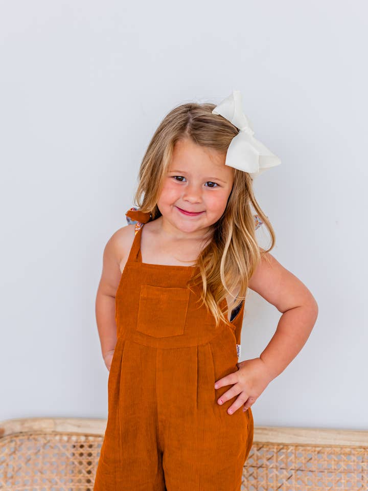 Yo Baby - Wholesale Jumpsuit - Kids - Reversible Solid Rust Corduroy & Rust Floral Printed Jumpsuit : Infant : Baby : Toddler : Tween : Kids4