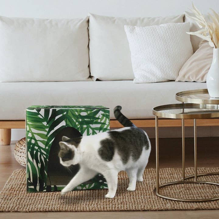 Cat Box Classics - Wholesale Pet Scratcher - Cat - Kitty Jungle Cardboard Cat House with Scratcher3