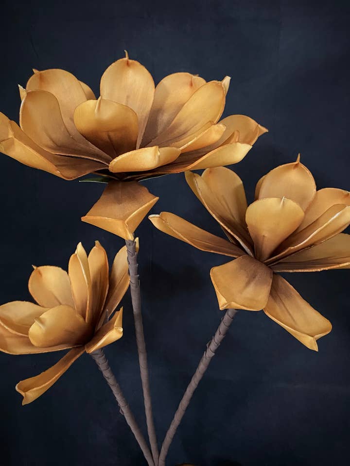 FLAME ORANGE FOAM FLOWER  for wholesale by The Light Garden Collection