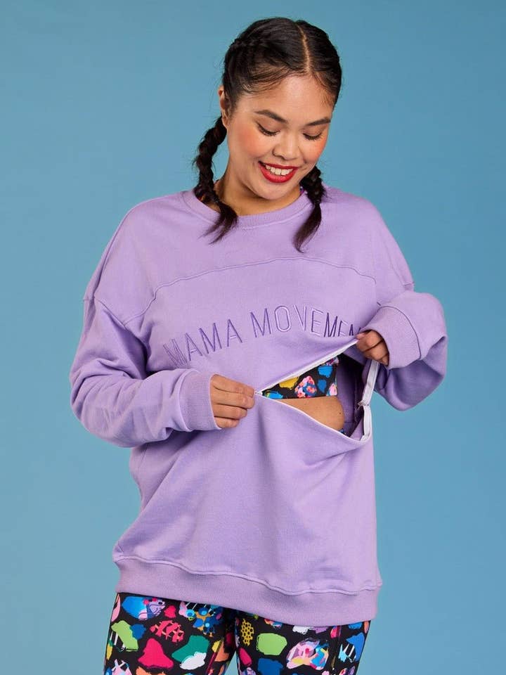 Mama Movement amme-sweatshirt - lavendel for engroshandel hos Mama Movement