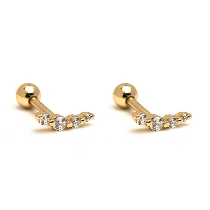 Boucles d'oreilles Dainty Shooting Star Screw Ball Back pour la vente par Cool and Interesting
