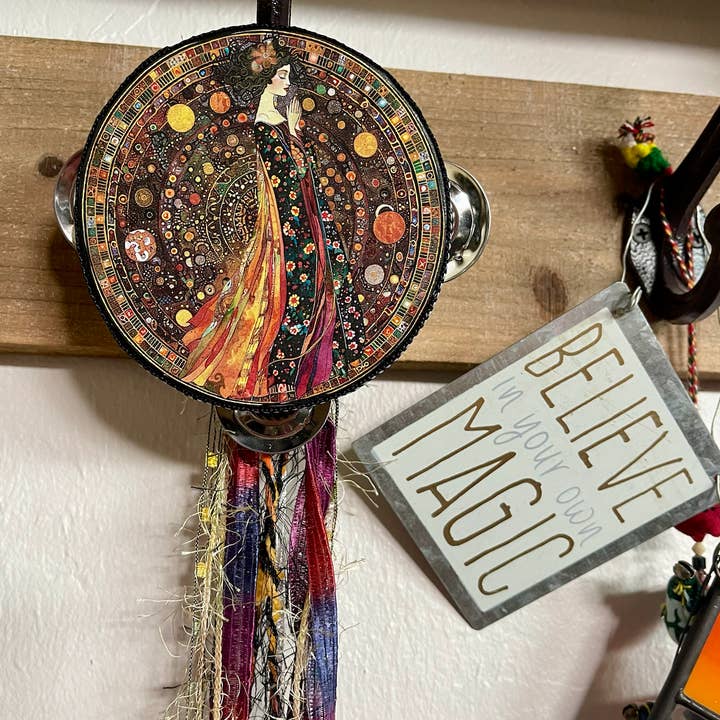 Practical Magic Charmed 4" Tambourine and Ribbon Wall Accent for wholesale by Bodhi Leaf Market