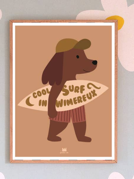 Pôster Personalizado "Cool Surf" Cachorro (30 x 40 cm) por atacado de Ma Petite Vie