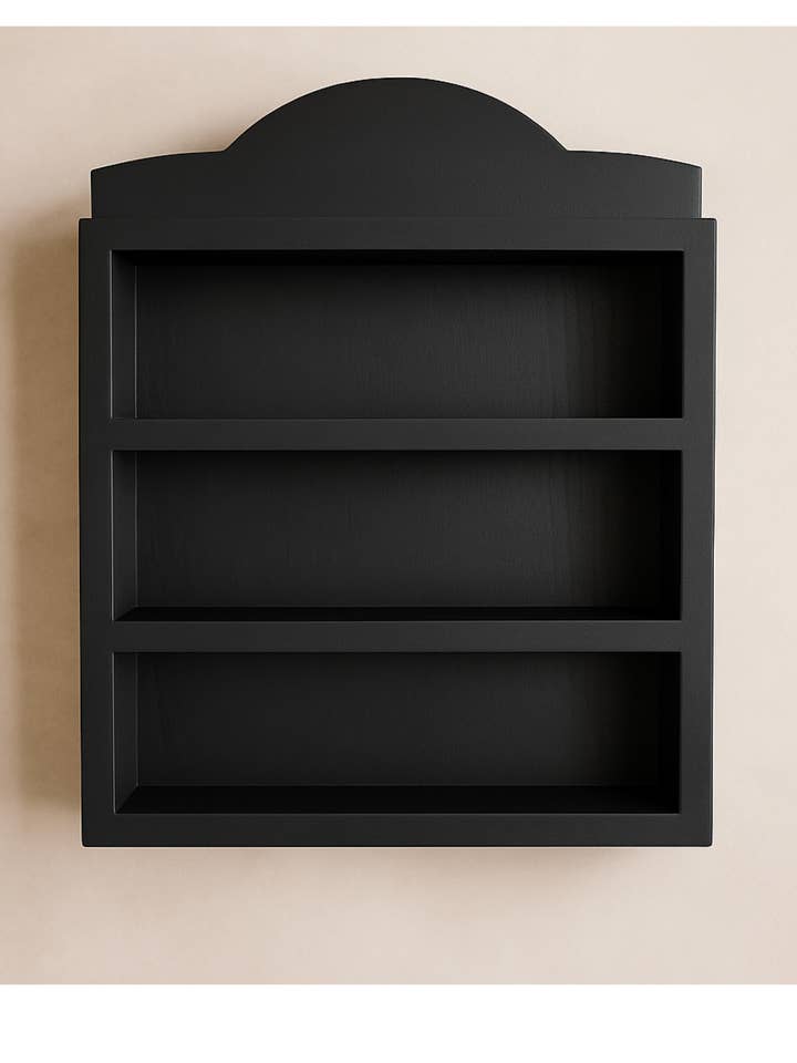 Black Lenox Spice Rack Shelf for wholesale by Rowe Station Woodworks