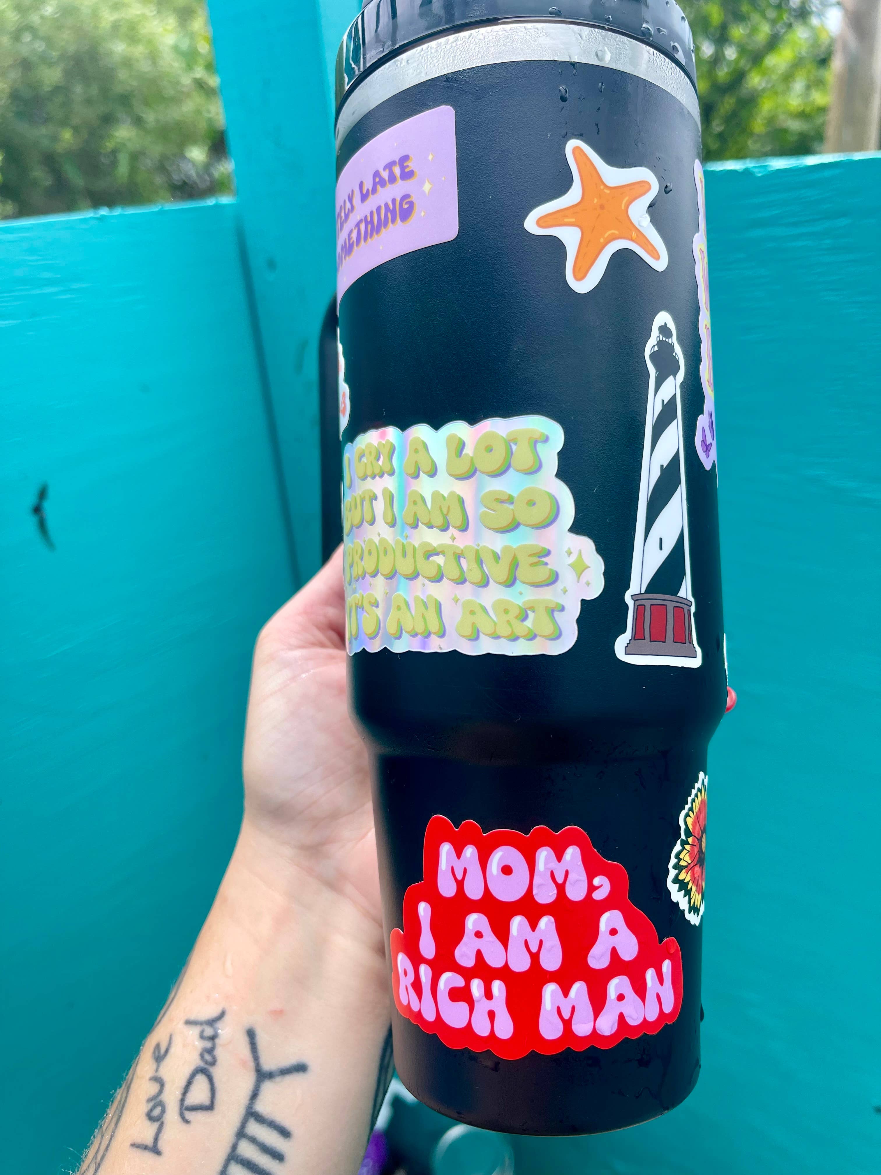 Stickers by Saylor - Wholesale Sticker - Cher Mom I Am a Rich Man Vinyl Sticker Pink and Red3