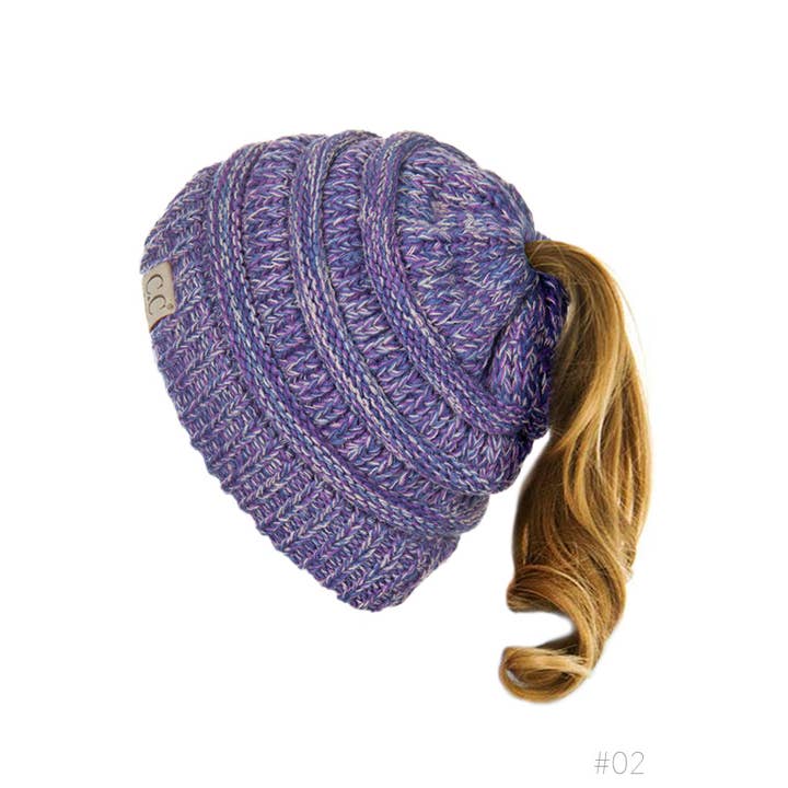 Hana - Wholesale Beanie - Kids - C.C Kids Four Tone Ponytail Beanie