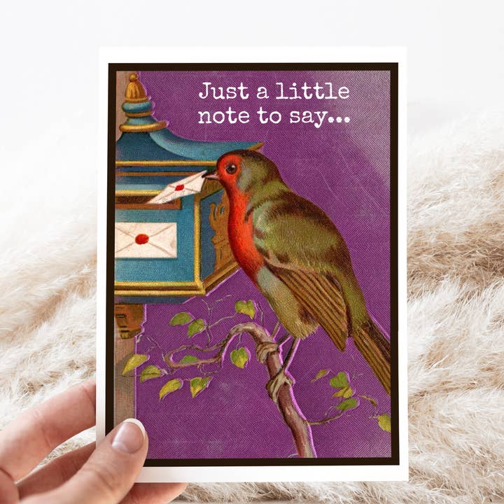 Hilsen Kort. Vintage Fugl. Bare En Lille Note For At Sige... for engroshandel hos Cheerful Whimsies