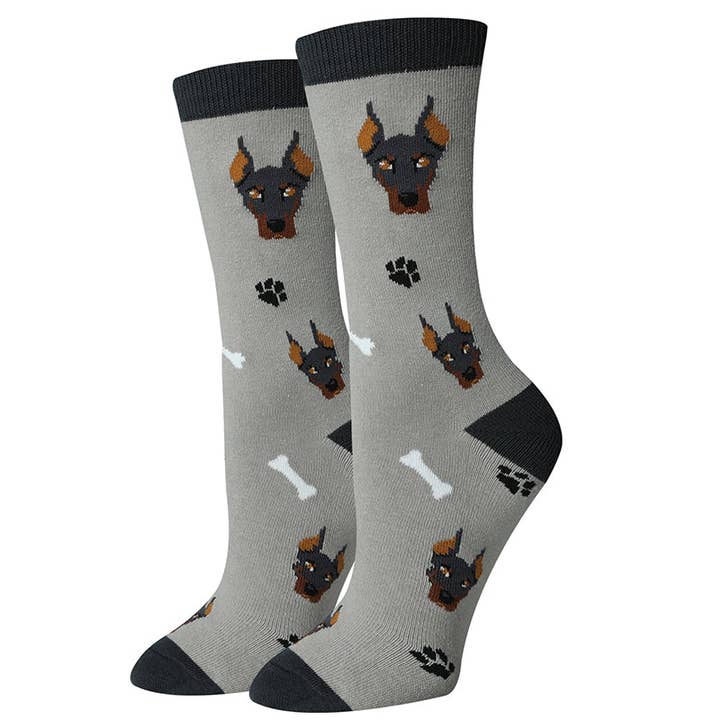 Gray Doberman Socks for wholesale on Faire