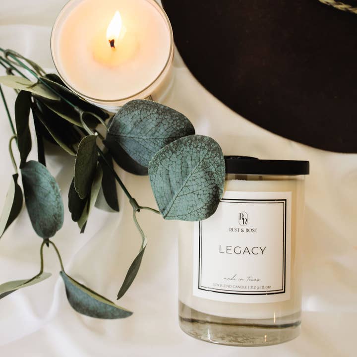Legacy Soy Blend Candle, New Home Gifts, Boutique Gift for wholesale by Rust & Rose | Luxury Non-Toxic Candles