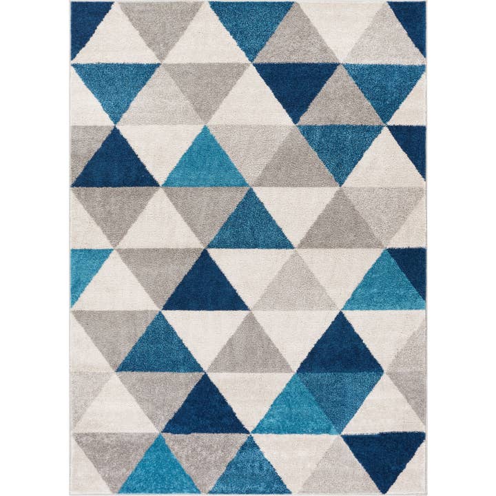 Alvin Blue Modern Geometric Rug for wholesale by Well Woven