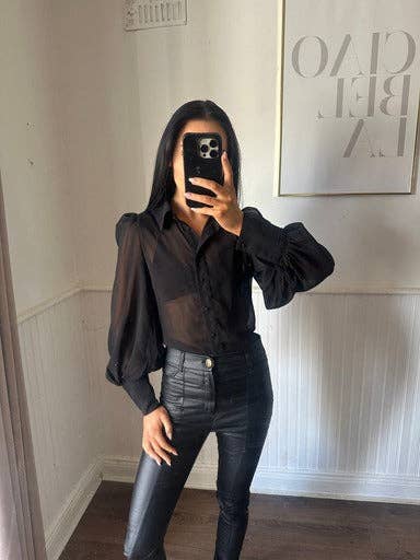 Camisa Harlow negra para venta al por mayor de SJ The Label