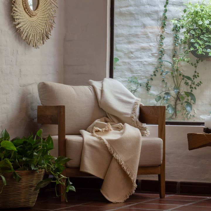 Manta de Algodón Tejida a Mano Liso — Crudo para venta al por mayor de Under The Bough