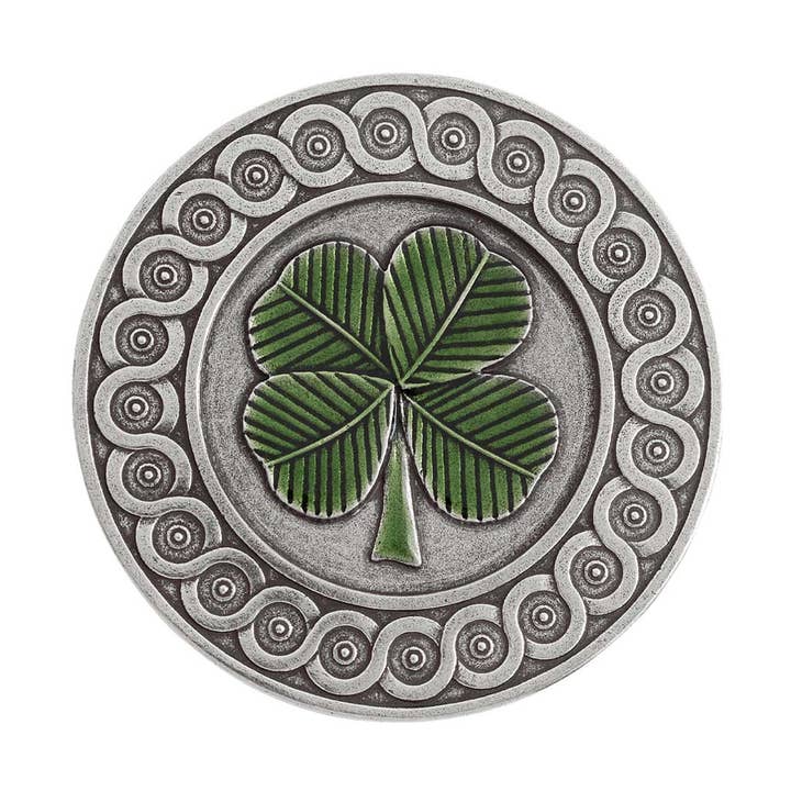Trèfle / Miroir de Sac Vert pour la vente par Danforth Pewter