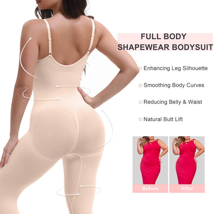 SHAPERX - Wholesale Lingerie Bodysuit - Women's - SHAPERX 3-in-1 Seamless Full Body Compression Legging Bodysuit10