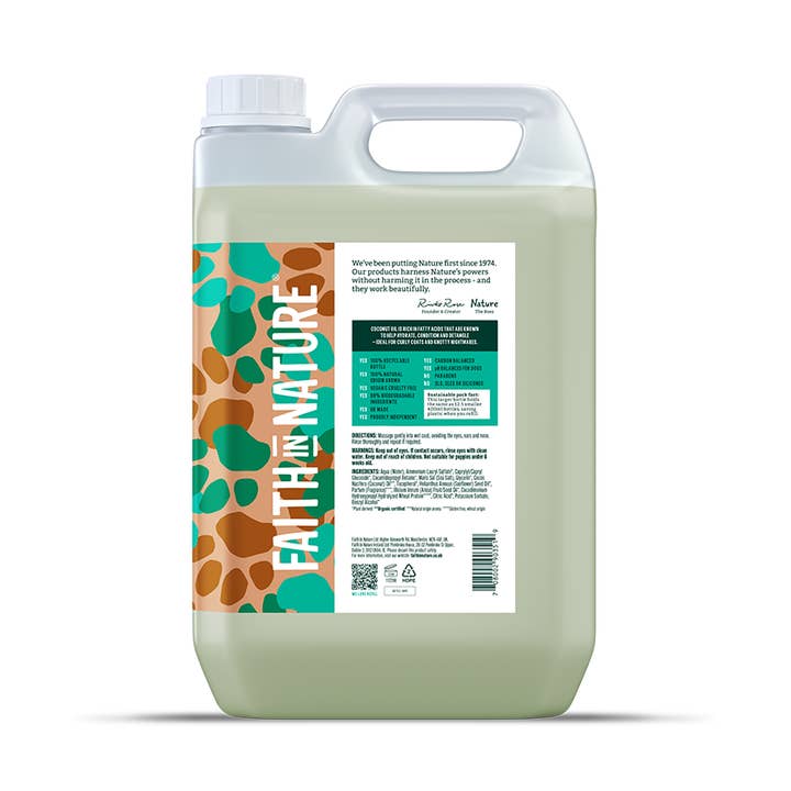 Coconut Dog Shampoo - 5L for wholesale by Faith in Nature