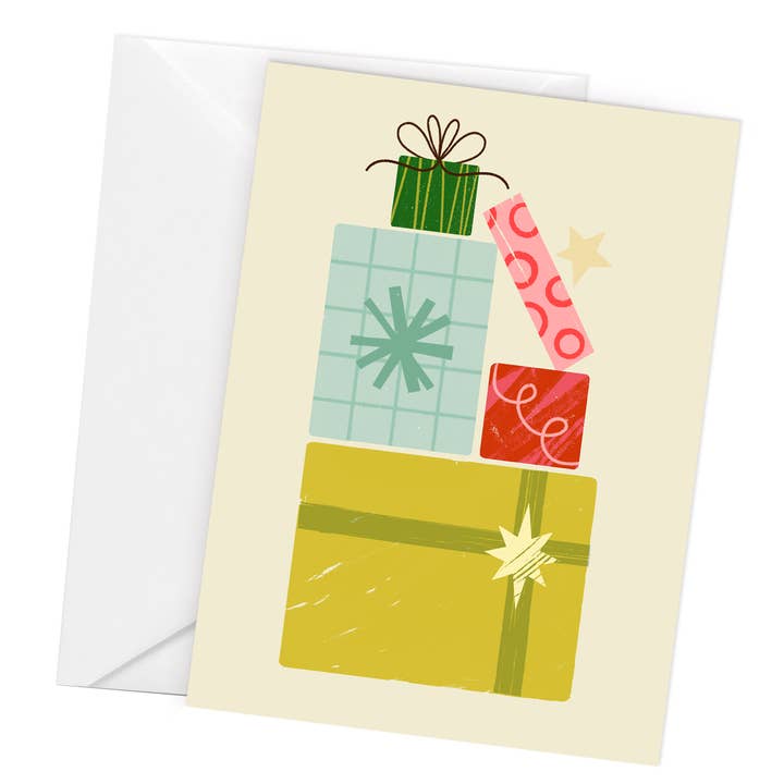Presents for All - Illustrated Holiday Greeting Card for wholesale by Maia Fadd