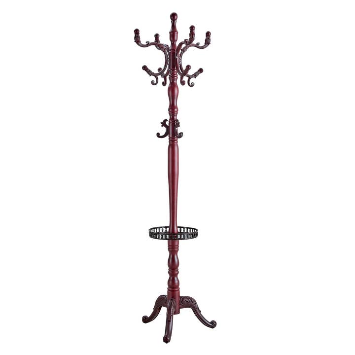Barok fritstående mahogni stumtjener med tom kurv og udskårne kroge 195cm TRAVERSELS for engroshandel hos Urban Meuble
