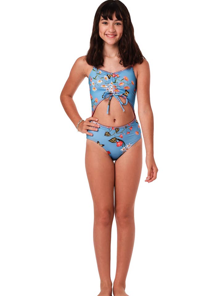 Peek A Boo - Full Bloom Blue One Piece for wholesale by Submarine