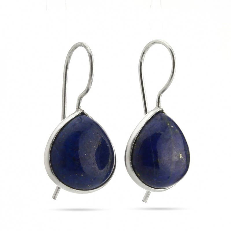 UniArt – Engroshandel Hængeøreringe og creoløreringe – Sølvøreringe med natursten, klassisk pæreform3