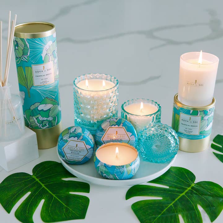 The SOi Company - Wholesale Jar/Filled Candle - Tropical Breeze 15oz Shimmer Candle 2 wick 1