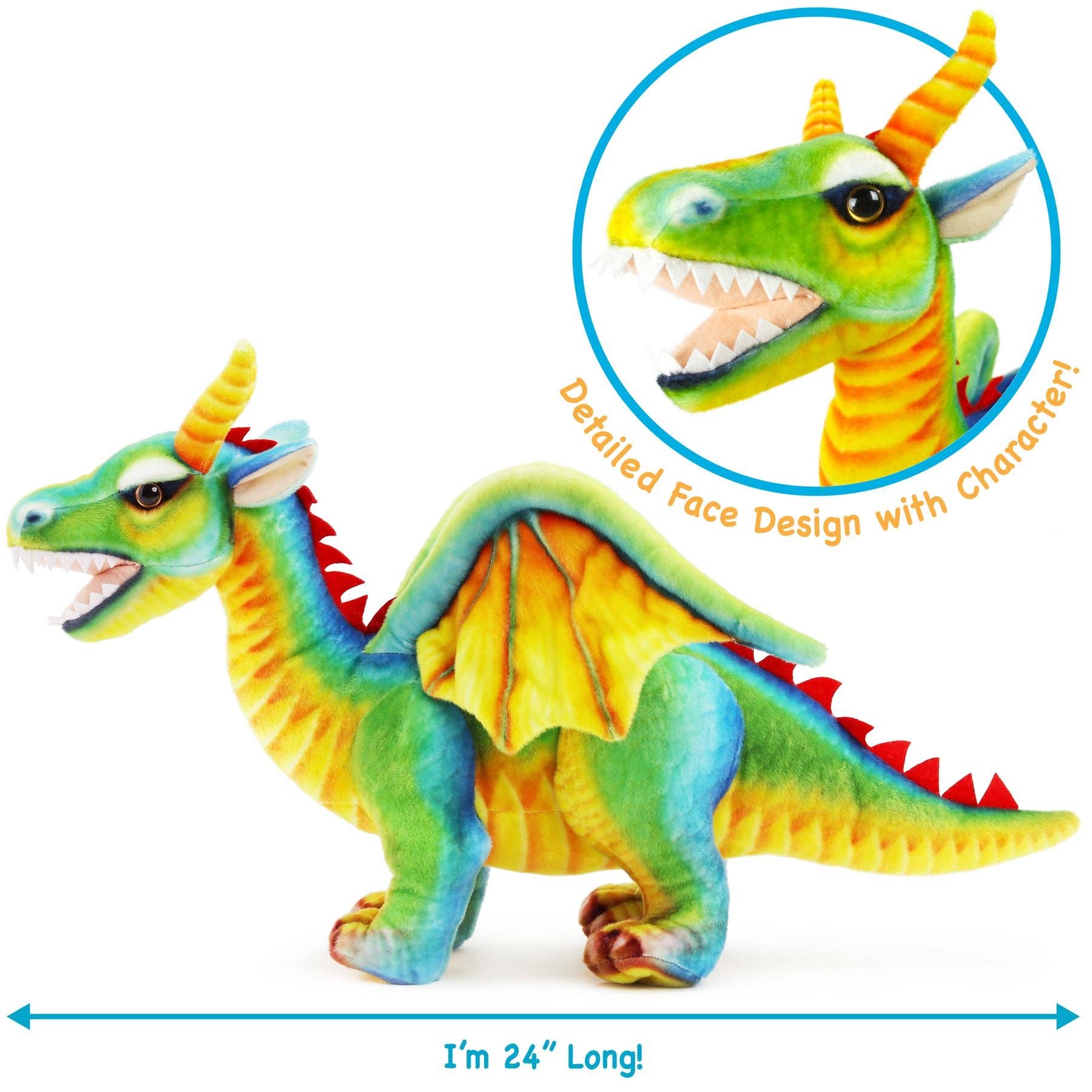 VIAHART Toy Co. - Wholesale Stuffed/Plush Toy - Kids & Baby - Drevnar The Dragon | 29 Inch Stuffed Animal Plush3