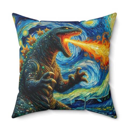 Godzilla Throw Pillow for wholesale by Fanboys Cares