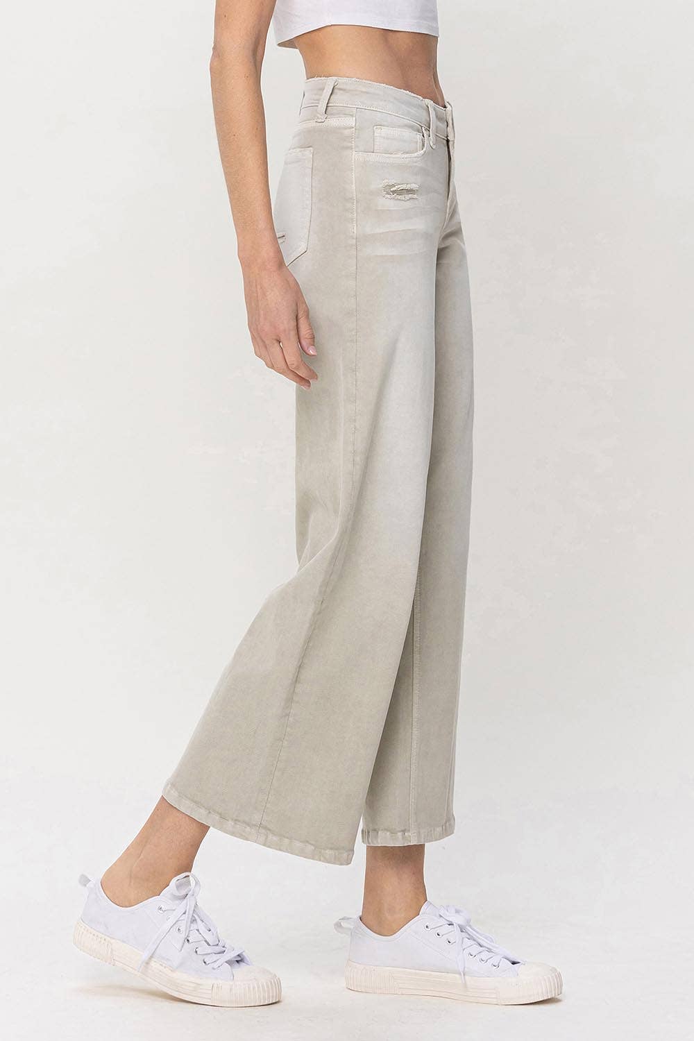 SAGE GREEN LOW RISE BAGGY WIDE JEANS V3391SG for wholesale on Faire3