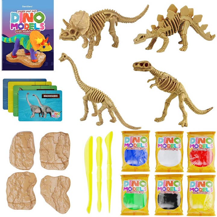 Dan&Darci – Großhandel Bastelset – Kinder – Dino Clay Modelle mit Modelliermasse