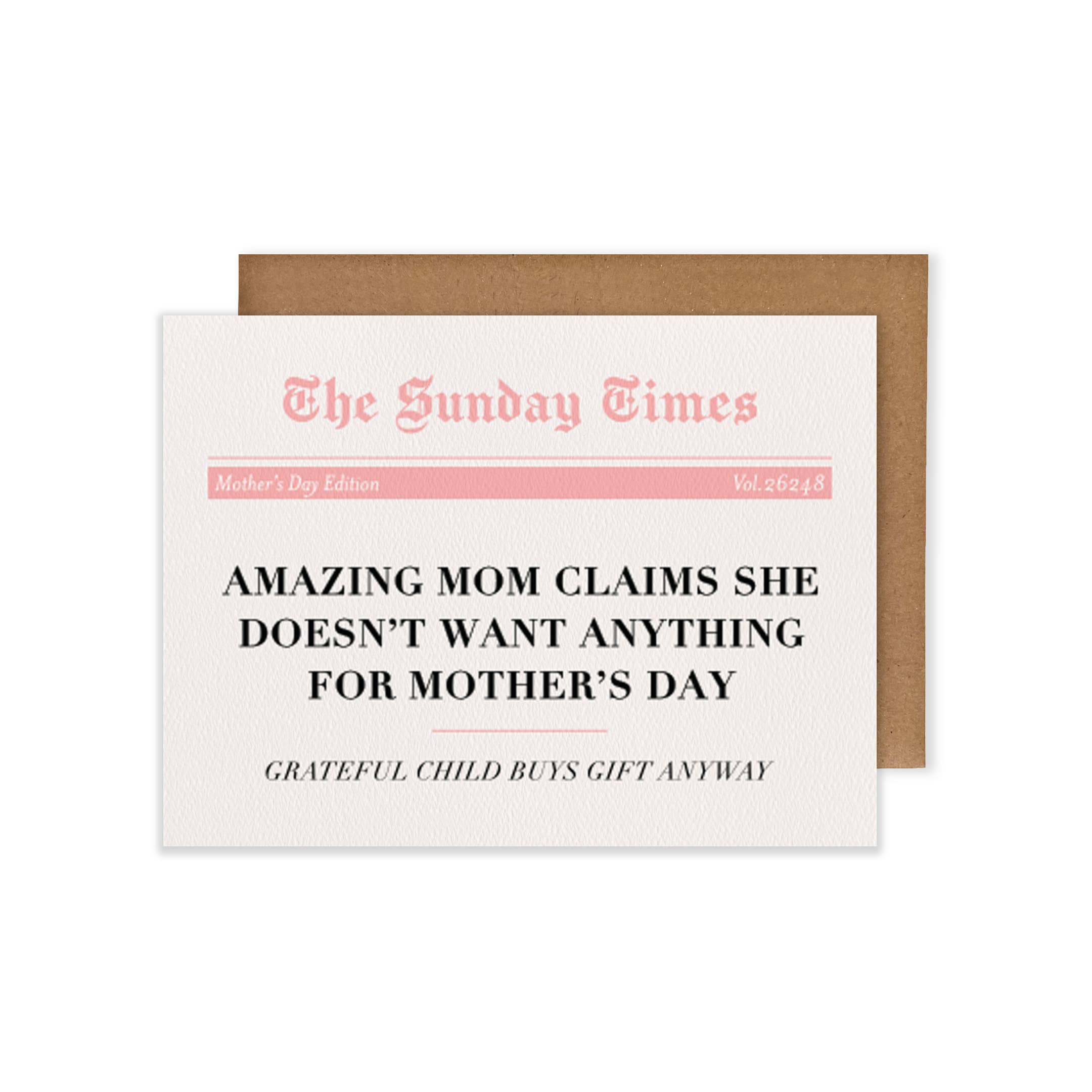 Joli Pop Paper Co. - Wholesale Mother's Day Card - Newspaper Headline