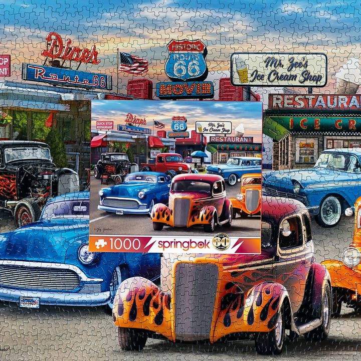Springbok Puzzle - Vente Puzzle – adulte - Puzzle de 1000 pièces Classic Car Show2