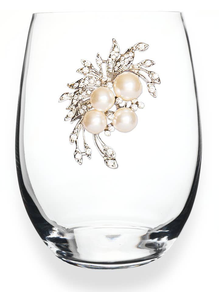 Bouquet de perles verre à vin sans pied pour la vente par The Queens' Jewels®