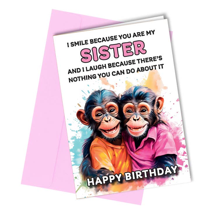 Tarjeta de cumpleaños con forma de mono #1629 Nothing you can do about it para venta al por mayor de Close to the Bone Greeting Cards and Gifts