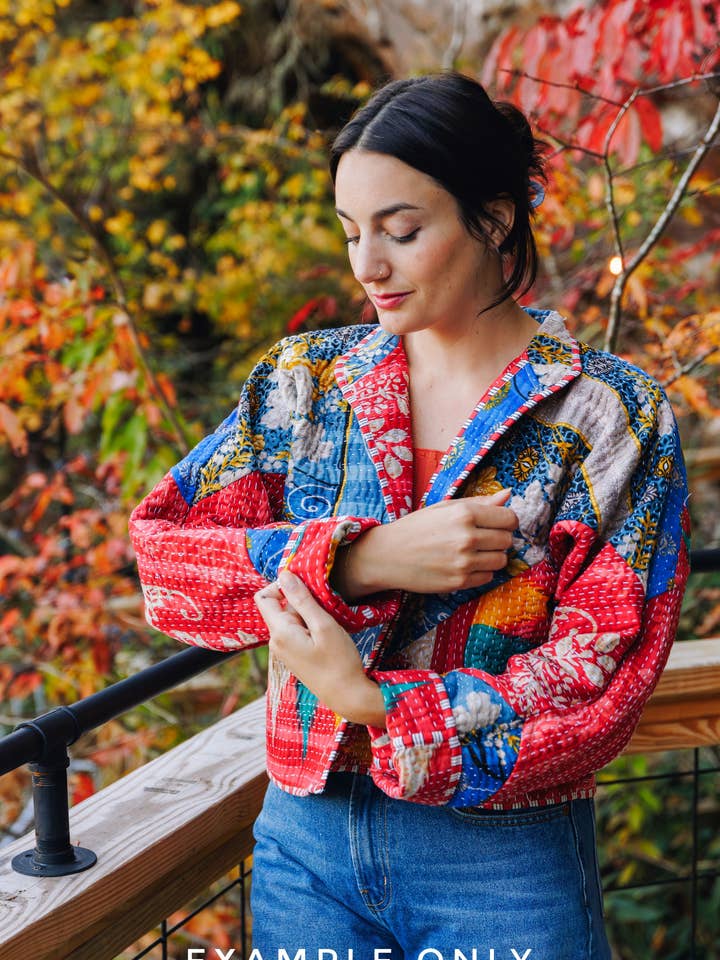 Folklore Couture - Wholesale Jacket - Women's - Kantha Quilted Jacket – Patchwork One-of-a-Kind Coat 12