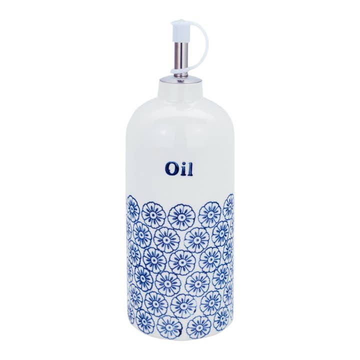 Nicola Spring Hand-Printed Olive Oil Bottle Blue 500ml and other Purchase wholesale balsamic vinegar. Free returns & net 60 terms on Faire trending on Faire.