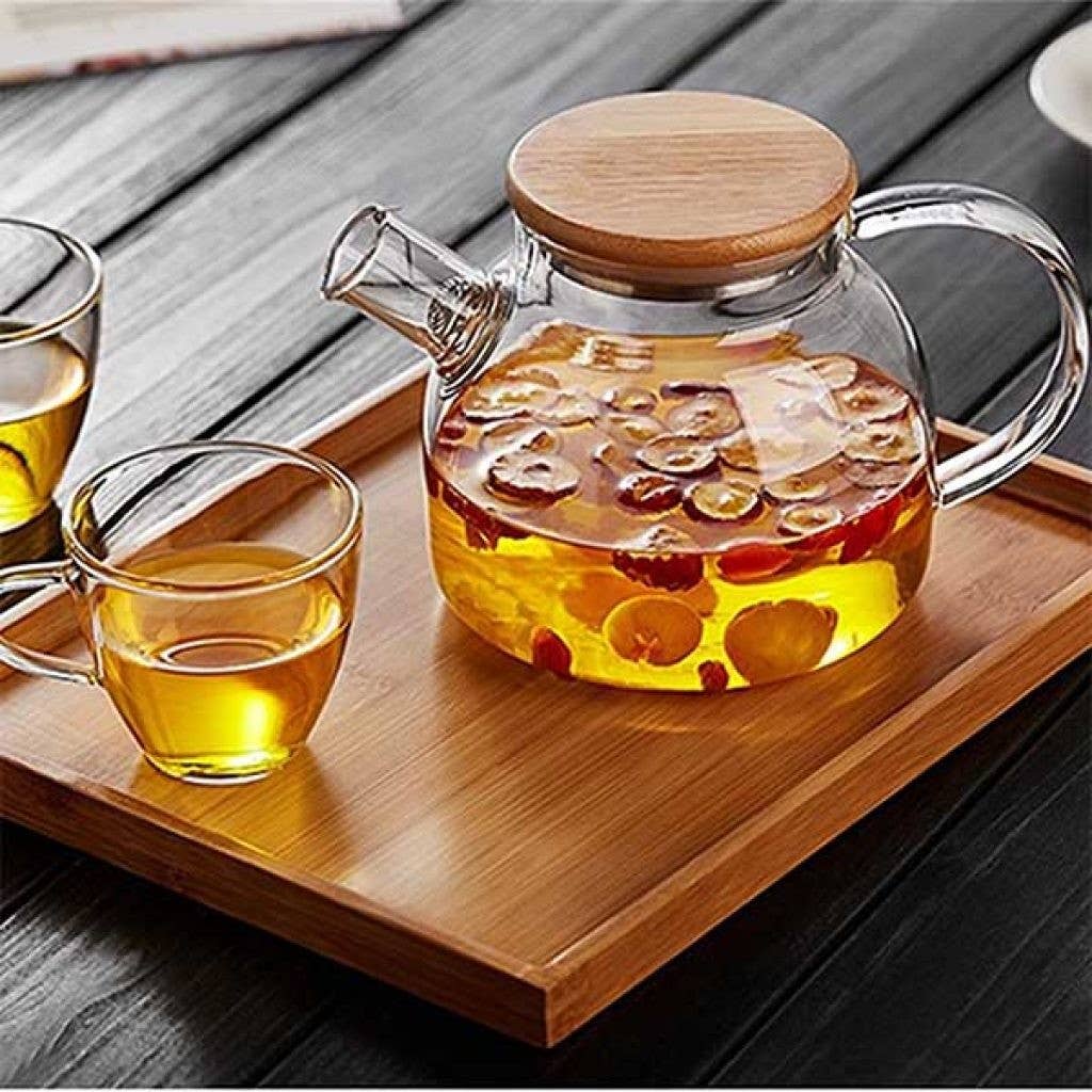 Tea soul - Wholesale Tea Pot - Glass teapot with filter and bamboo lid 1 liter2
