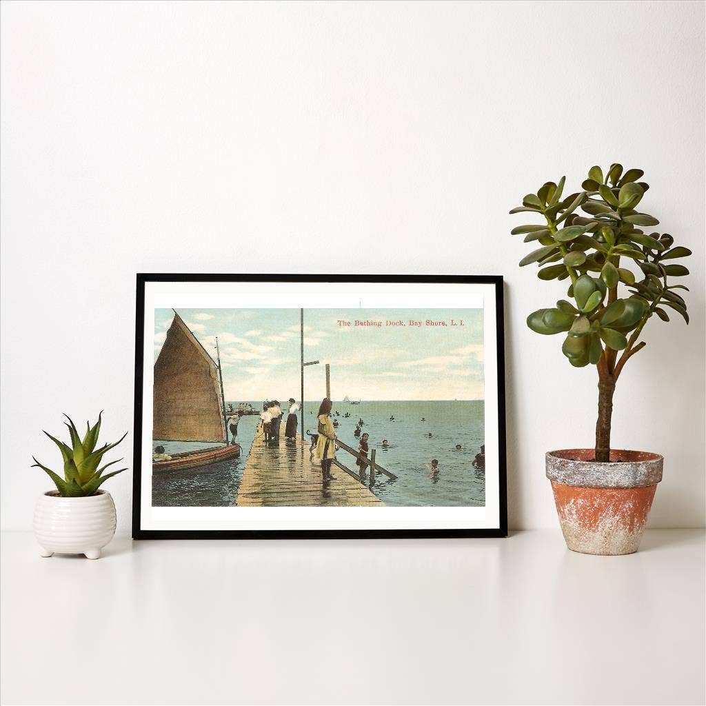 Found Image Press – wholesale Art print – Art Print LI-30 Bathing Dock, Bay Shore, Long Island, New Yo1
