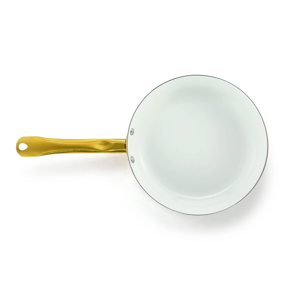 WHITE GOLD GOLDEN ELEGANCE 8-INCH CERAMIC NONSTICK FRY PAN for wholesale on Faire3