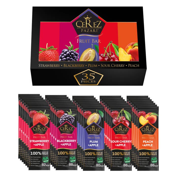 Dried Fruit Roll Ups Strawberry, Blackberry, Plum, Sour Cherry and Peach 25g x 35 pack for wholesale by Mahdina