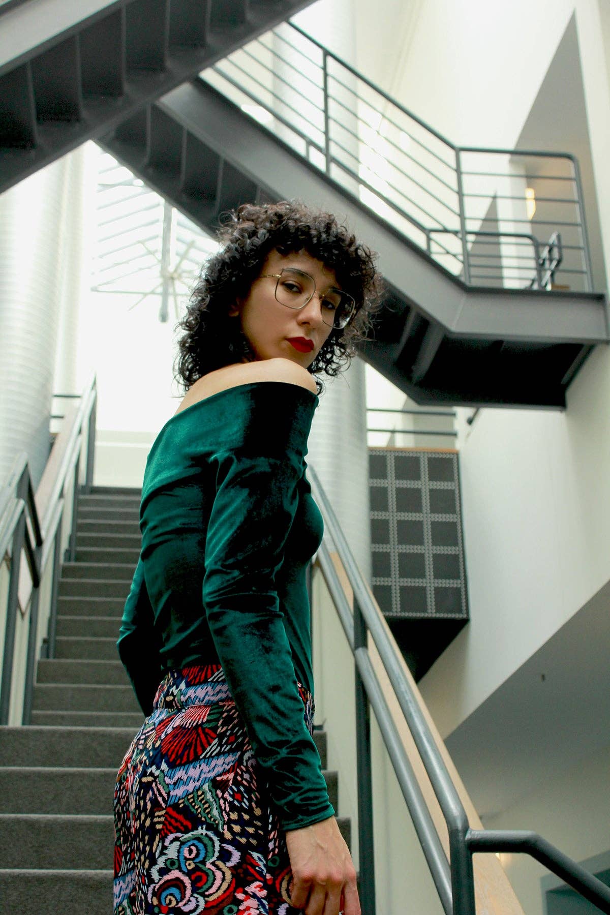 Rachel Walters Collection - Wholesale Blouse - Women's - Green Velvet Hazel Top3