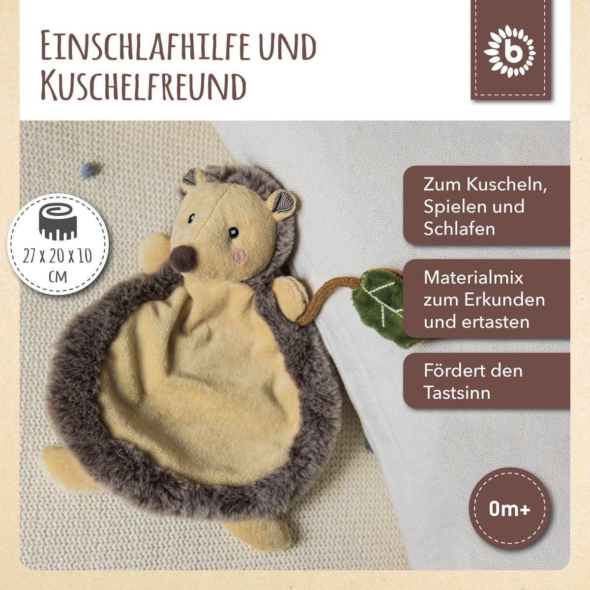 Bieco Spielwaren - Wholesale Stuffed/Plush Toy - Kids & Baby - Cuddle Cloth Hedgehog Piksi4