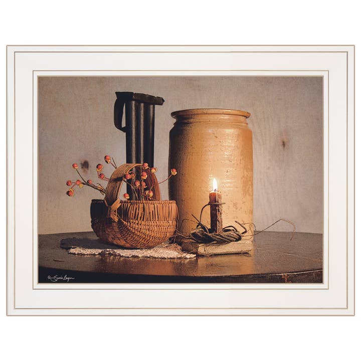 « Bittersweet Basket » de Susie Boyer, impression, cadre blanc pour la vente par Trendy Decor 4U