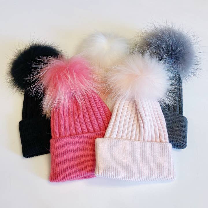 Ellison+Young - Wholesale Beanie - Women's - Pure Angora Genuine Fur Luxe Beanie