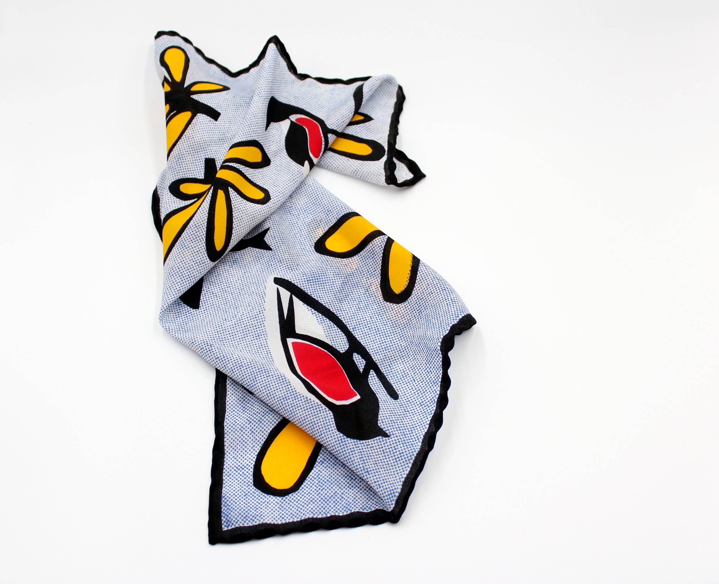 Matilde Beldroega - Wholesale Handkerchief - Unisex - 100% silk scarf - Little Birds Dancing - small7