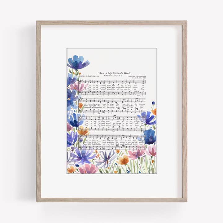 „This is my Father's World“ Zichorienhymne mit Blumenmuster für den Großhandel von Marydean Draws