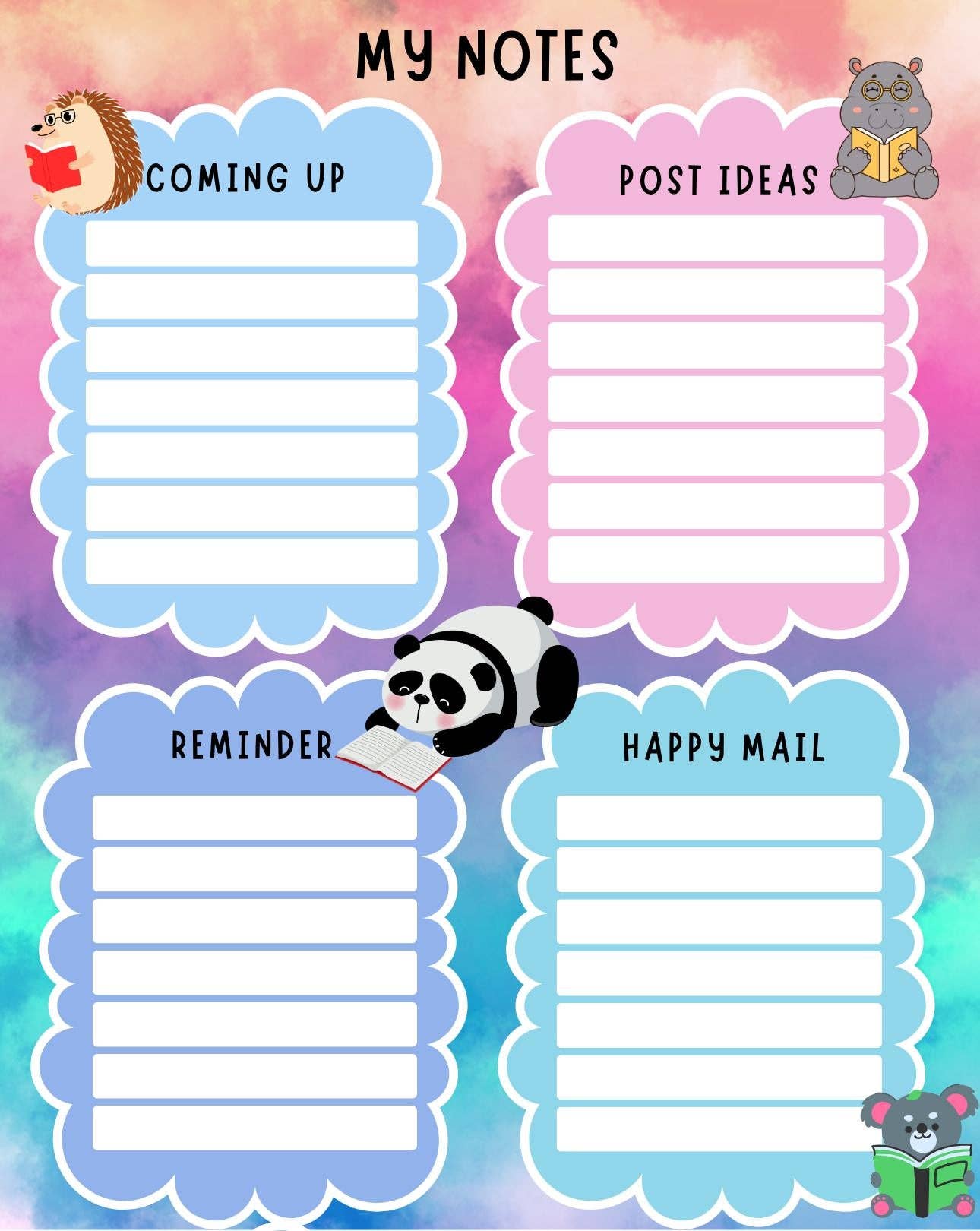 Autumnmist Boutique - Vendita all'ingrosso Bloc notes - Taccuino Cloud Reading To Do 4,25" x 5,5"4