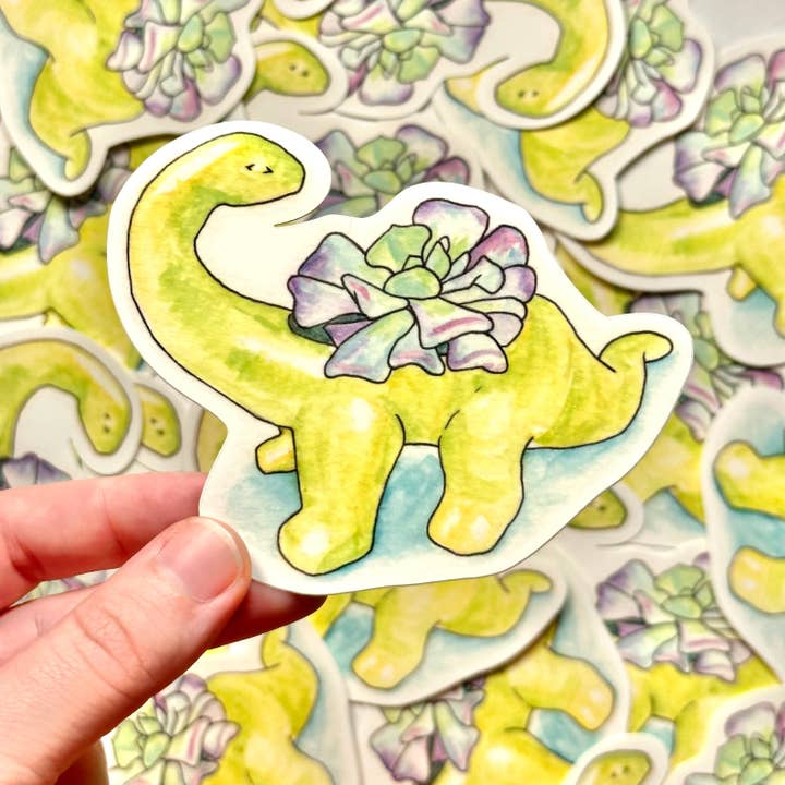 Green Dino Vinyl Sticker for wholesale by Fiber & Brimstone